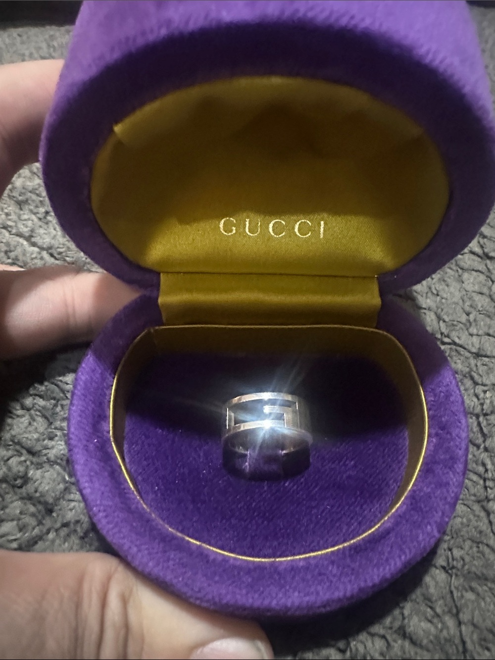 Gucci G Polished RingSilver Size 5.5 Interlocking G Band - Sterling silver AG 92